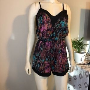 Silky print romper